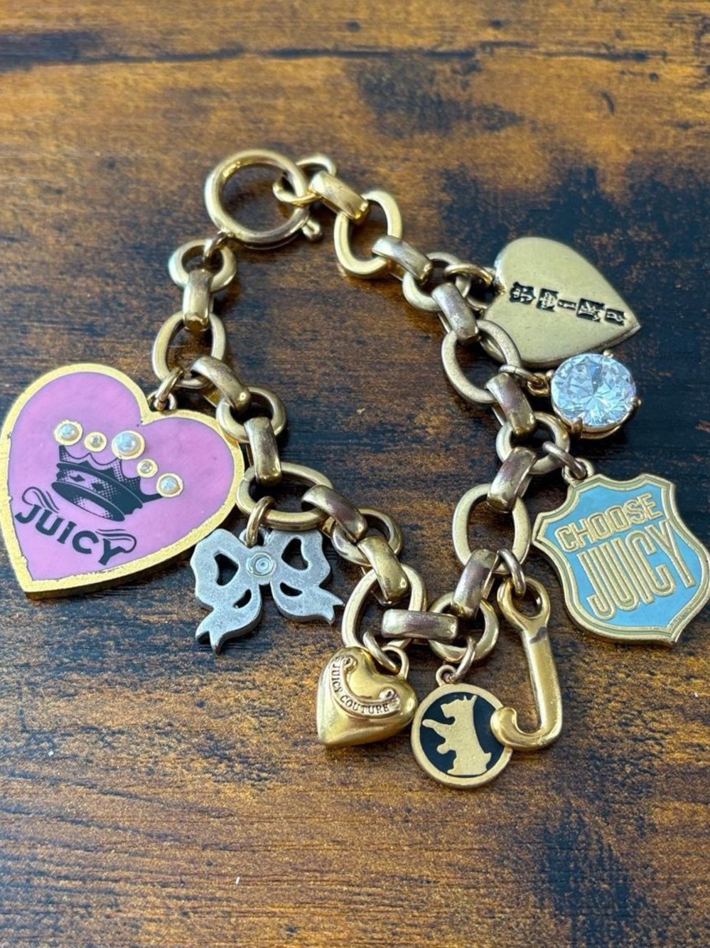 RARE Vintage Juicy Couture Oversized Charm Bracelet Y2K